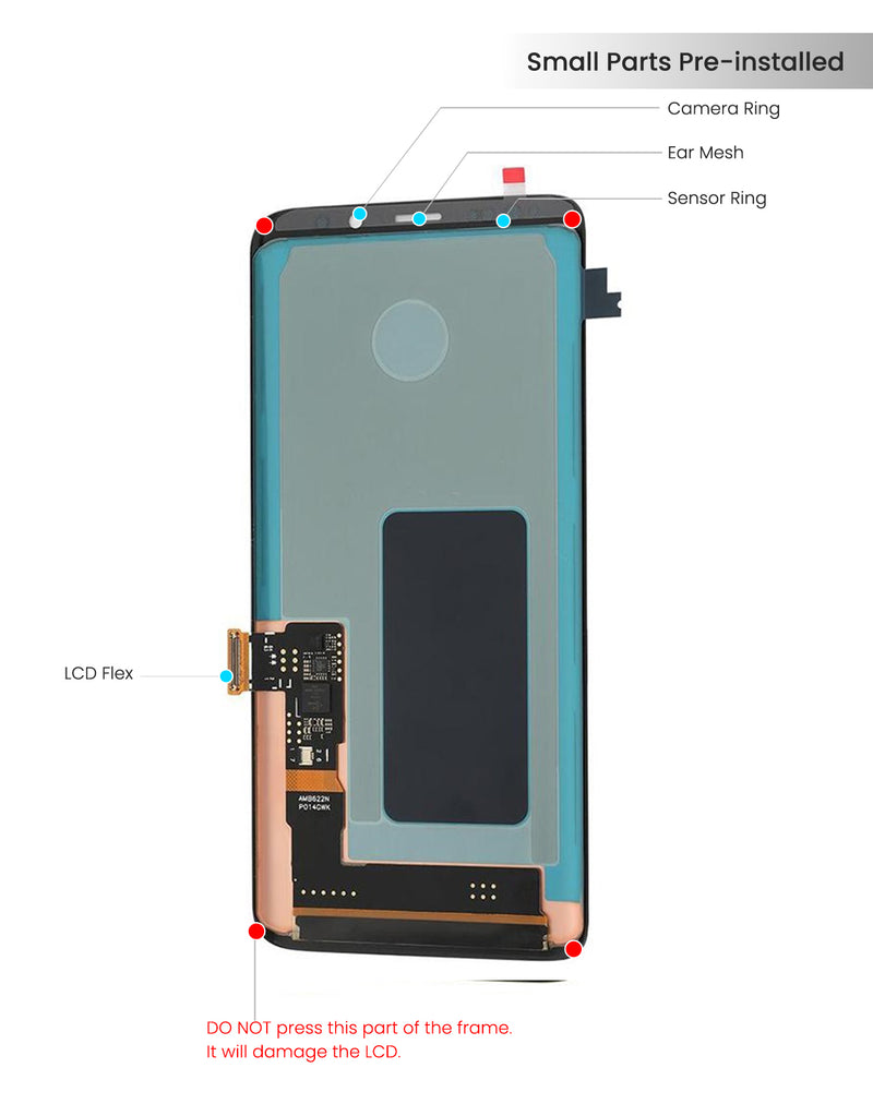 Samsung Galaxy S9 Plus OLED Screen Assembly Replacement Without Frame (Refurbished) (All Colors)