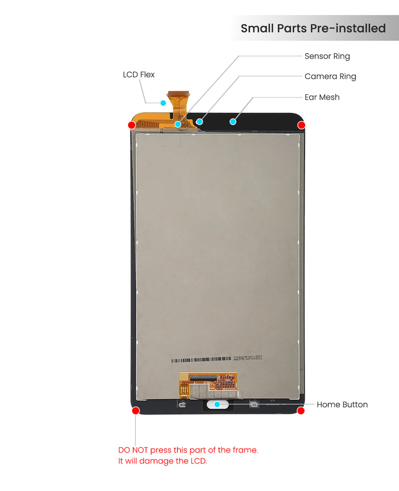 Samsung Galaxy Tab E 8.0 (SM-T377 /T378) LCD Screen Assembly Replacement With Digitizer (All Colors)