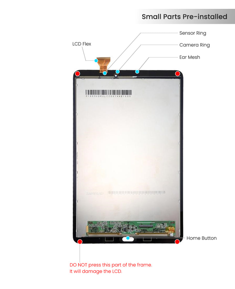 Samsung Galaxy Tab E 9.6 (T560 / T561) LCD Screen Assambly Replacement (All Colors)