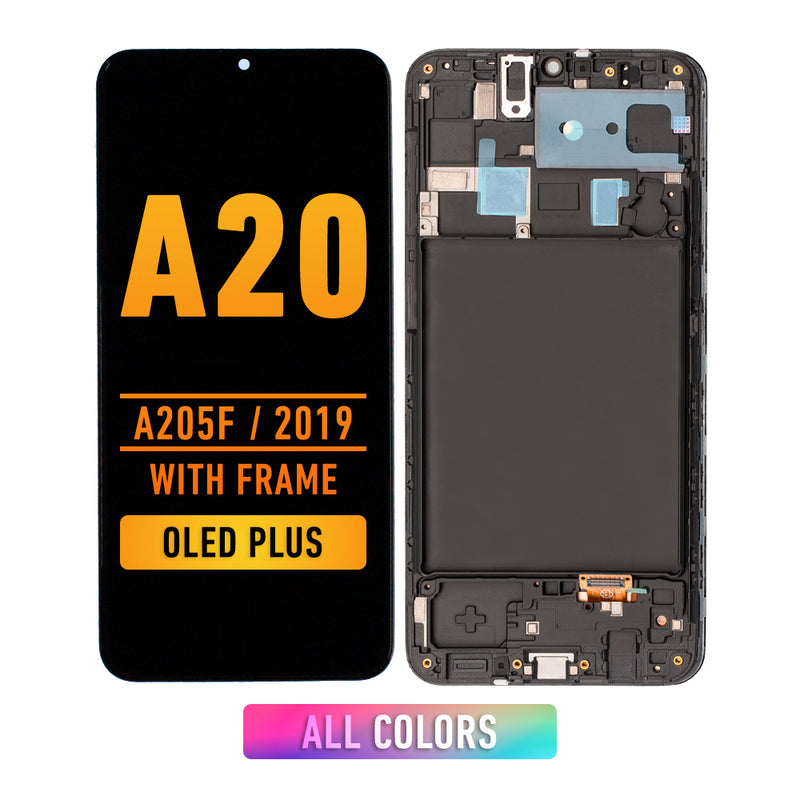 Samsung Galaxy A20 (A205F / 2019) OLED Screen Assembly Replacement With Frame (OLED PLUS) (All Colors)