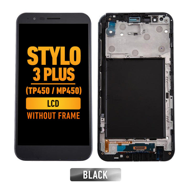 LG Stylo 3 Plus (TP450 / MP450) LCD Screen Assembly Replacement With Frame (Black)