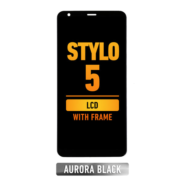 LG Stylo 5 Q720 LCD Screen Assembly Replacement With Frame (Aurora Black)