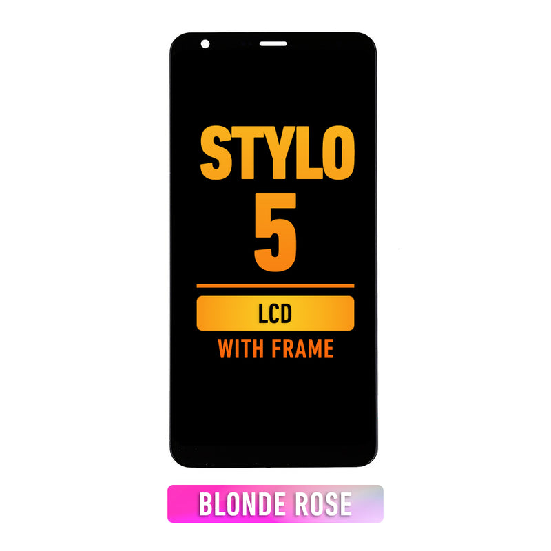 LG Stylo 5 Q720 LCD Screen Assembly Replacement With Frame (Blonde Rose)