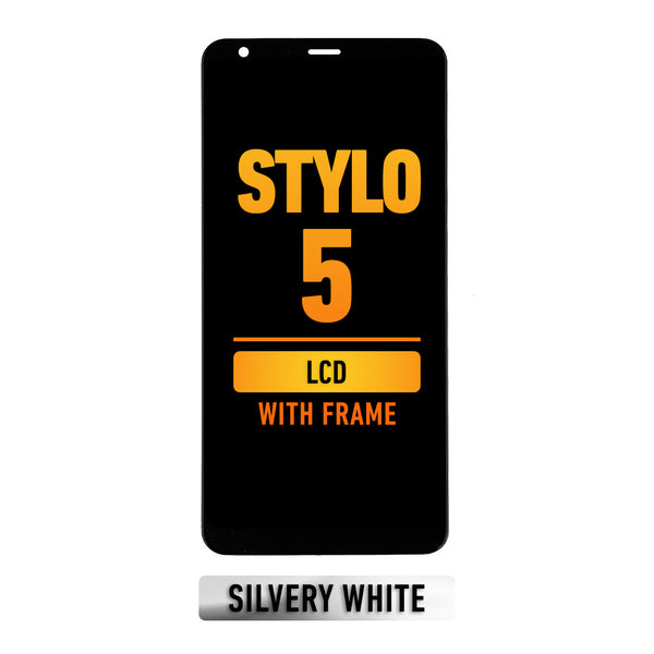 LG Stylo 5 Q720 LCD Screen Assembly Replacement With Frame (Silvery White)