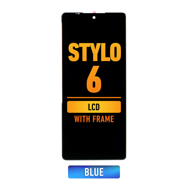 LG Stylo 6 LCD Screen Assembly Replacement With Frame (Blue)