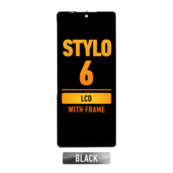 LG Stylo 6 LCD Screen Assembly Replacement With Frame (Black)