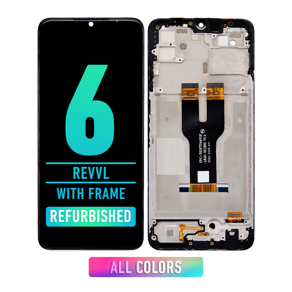 T-Mobile Revvl 6 LCD Screen Assembly Replacement With Frame (Refurbished) (All Colors)