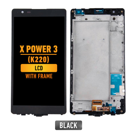LG X Power (K220 / K210) LCD Screen Assembly Replacement With Frame (Black)