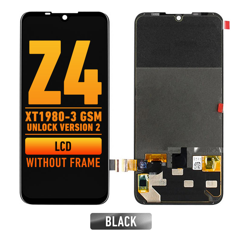 Motorola Z4 (XT1980-3 Gsm / Unlock Version 2) LCD Screen Assembly Replacement Without Frame (Refurbished) (Black)