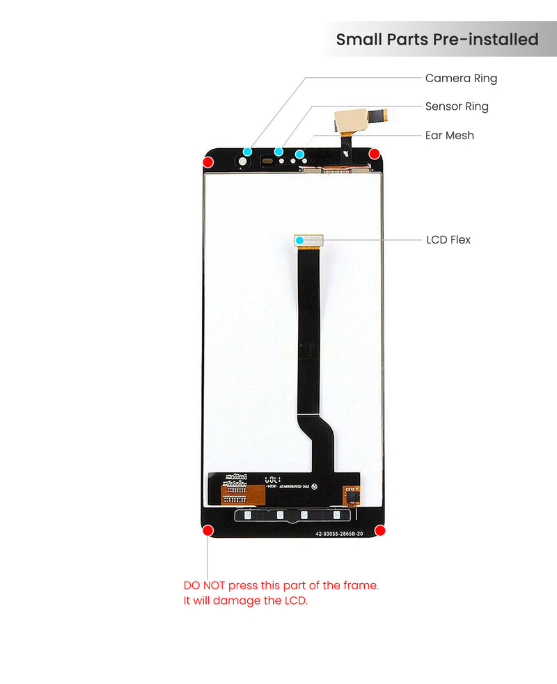 ZTE Grand X4 (Z956) LCD Screen Assembly Replacement (Black)