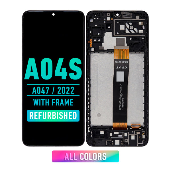 Samsung Galaxy A04s Core (A047 / 2022) LCD Screen Assembly Replacement With Frame (Refurbished) (All Colors)