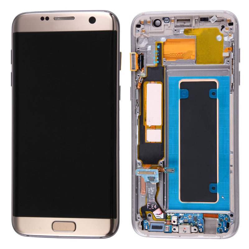 Samsung Galaxy S7 Edge OLED Screen Assembly Replacement With Frame (INT Version) (Refurbished) (Gold)