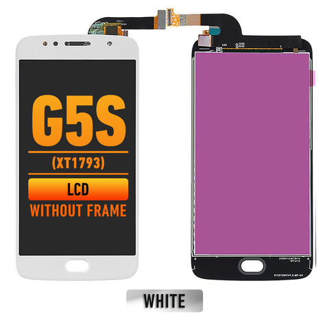 Motorola Moto G5S (XT1793) LCD Screen Assembly Replacement Without Frame (USA Version) (White)
