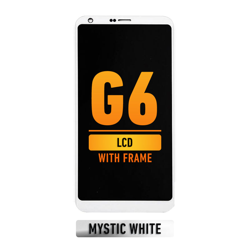 LG G6 LCD Screen Assembly Replacement With Frame (Mystic White)