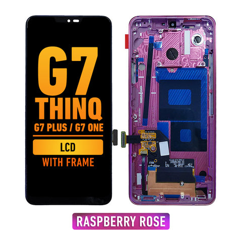 LG G7 ThinQ / G7 Plus / G7 One LCD Screen Assembly Replacement With Frame (Raspberry Rose)