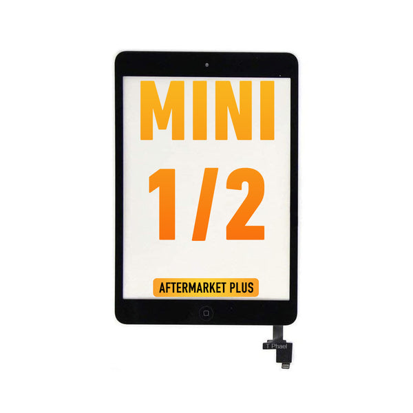iPad Mini 1 / iPad Mini 2 Digitizer Replacement With IC Chip & Home Button Pre-Installed (Aftermarket Plus) (Black)