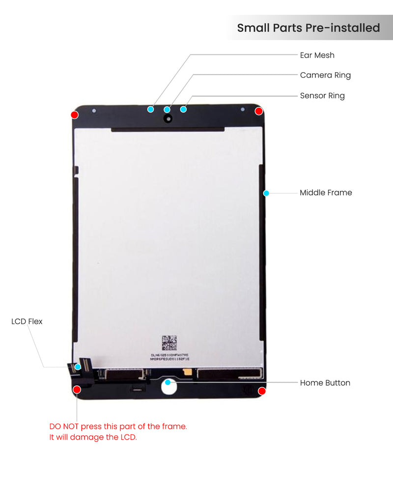 iPad Mini 4 LCD Screen Assembly Replacement With Digitizer (Sleep / Wake Sensor Flex Pre-Installed) (Aftermarket Plus) (Black)