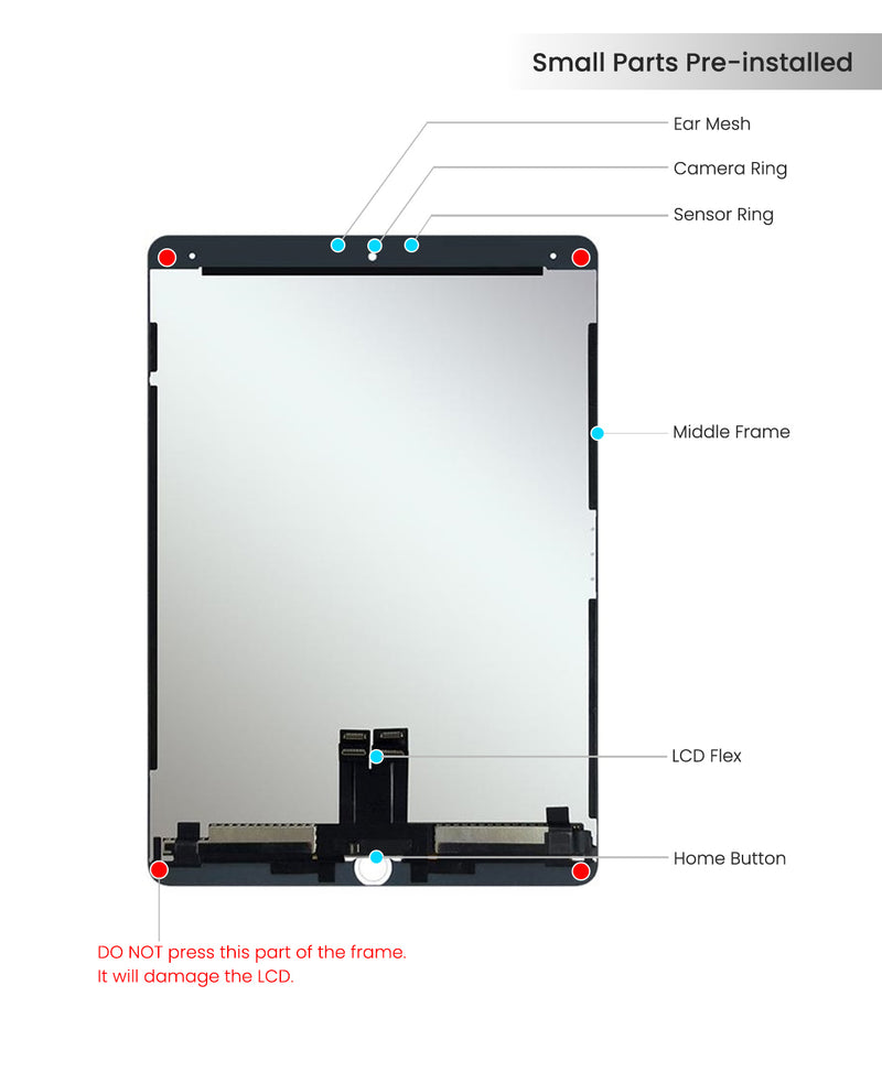 iPad Pro 10.5 LCD Screen Assembly Replacement With Digitizer (Sleep / Wake Sensor Flex Pre-Installed) (Aftermarket Plus) (White)