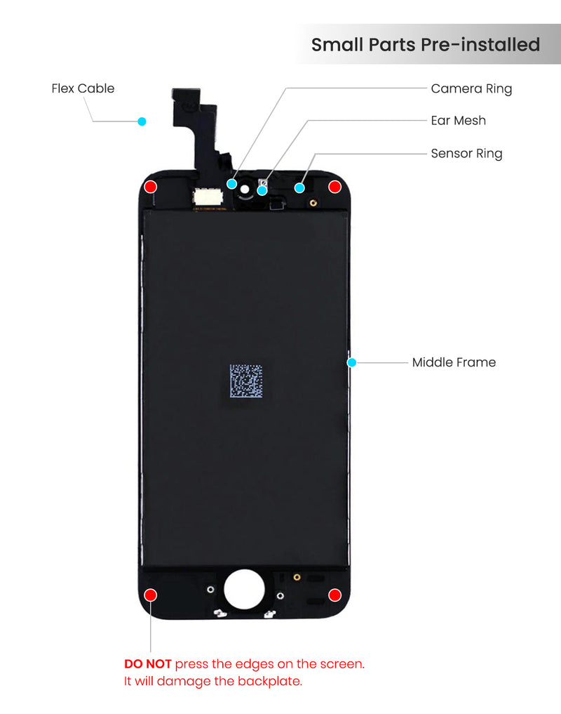 iPhone 5S / SE LCD Screen Assembly Replacement (Aftermarket | IQ5) (White)