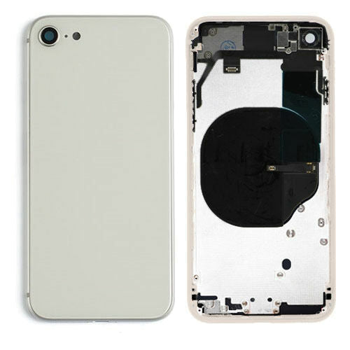 iPhone 8 Housing Back Cover Glass Replacement With Small Parts (No Logo) (All Colors)