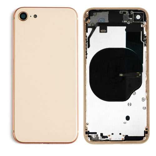 iPhone 8 Housing Back Cover Glass Replacement With Small Parts (No Logo) (All Colors)
