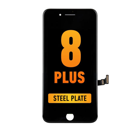 iPhone 8 Plus Complete LCD Assembly Replacement (With Steel Plate) (Premium Plus | IQ7) (Black)