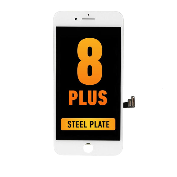 iPhone 8 Plus Complete LCD Assembly Replacement (With Steel Plate) (Premium Plus | IQ7) (White)