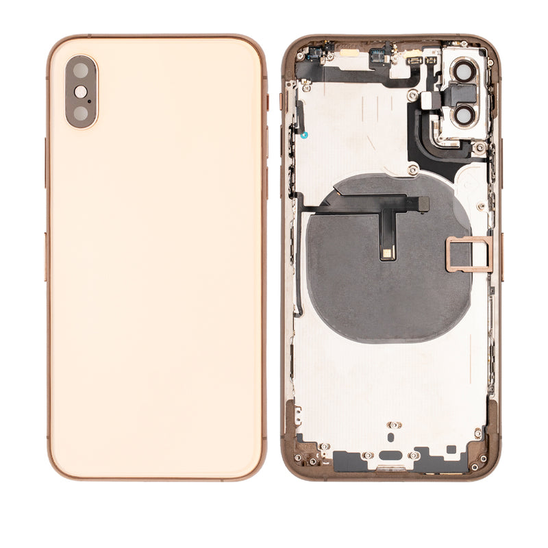 iPhone XS Housing Back Cover Glass with small parts Replacement (No Logo)  (All Colors)