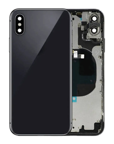 iPhone X Housing Back Cover Glass With Small Parts Replacement (No Logo)  (All Colors)