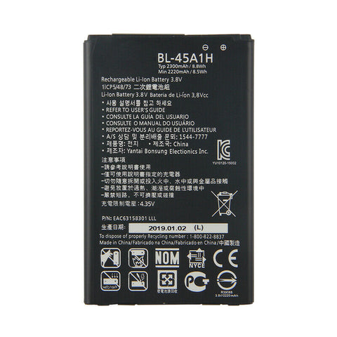 LG K10 K410 (2016) Battery Replacement High Capacity (BL-45A1H)