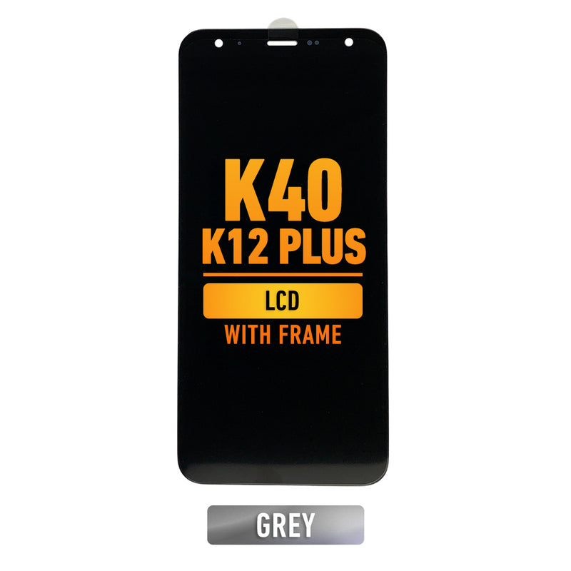 LG K40 / K12 Plus LCD Screen Assembly Replacement With Frame (Single Card Version) (Grey)