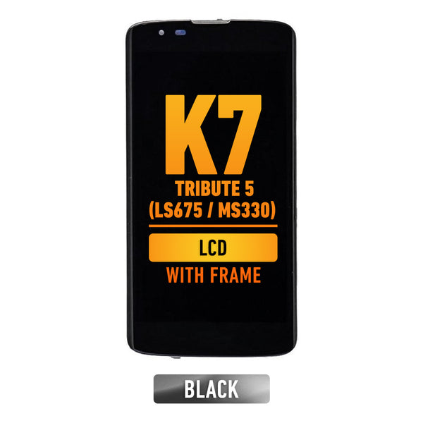 LG K7 / Tribute 5 (LS675/MS330) LCD Screen Assembly Replacement With Frame (Black)