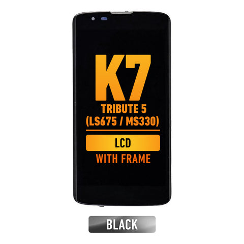 LG K7 / Tribute 5 (LS675/MS330) LCD Screen Assembly Replacement With Frame (Black)