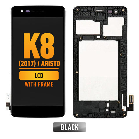 LG K8 (2017) / Aristo LCD Screen Assembly Replacement With Frame (US Version) (Black)