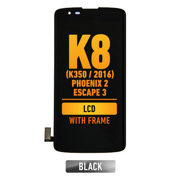 LG K8 (K350/2016)/Phoenix 2/Escape 3 LCD Screen Replacement Assembly With Frame (Black)