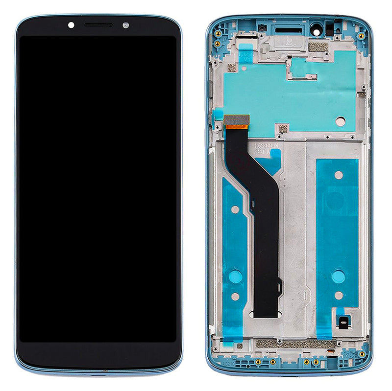 Motorola Moto E5 Plus (XT1924) LCD Screen Assembly Replacement With Frame (Refurbished) (Blue)