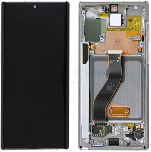 Samsung Galaxy Note 10 OLED Screen Assembly Replacement With Frame (Refurbished) (Aura Glow / Silver)