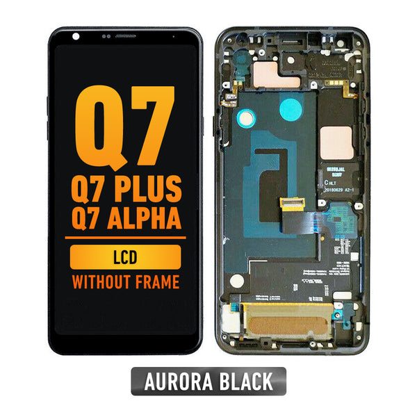 LG Q7 / Q7 Plus / Q7 Alpha LCD Screen Assembly Replacement With Frame (Aurora Black)