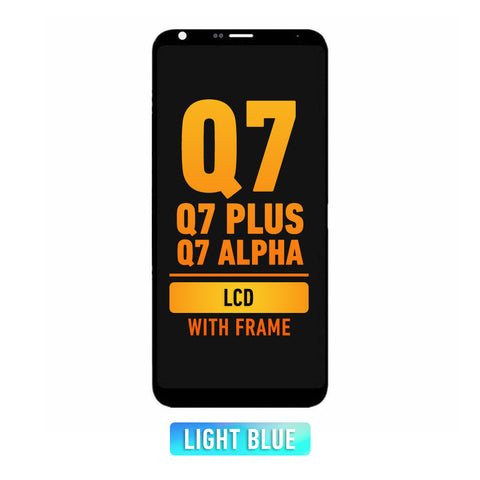 LG Q7 / Q7 Plus / Q7 Alpha LCD Screen Assembly Replacement With Frame (Light Blue)