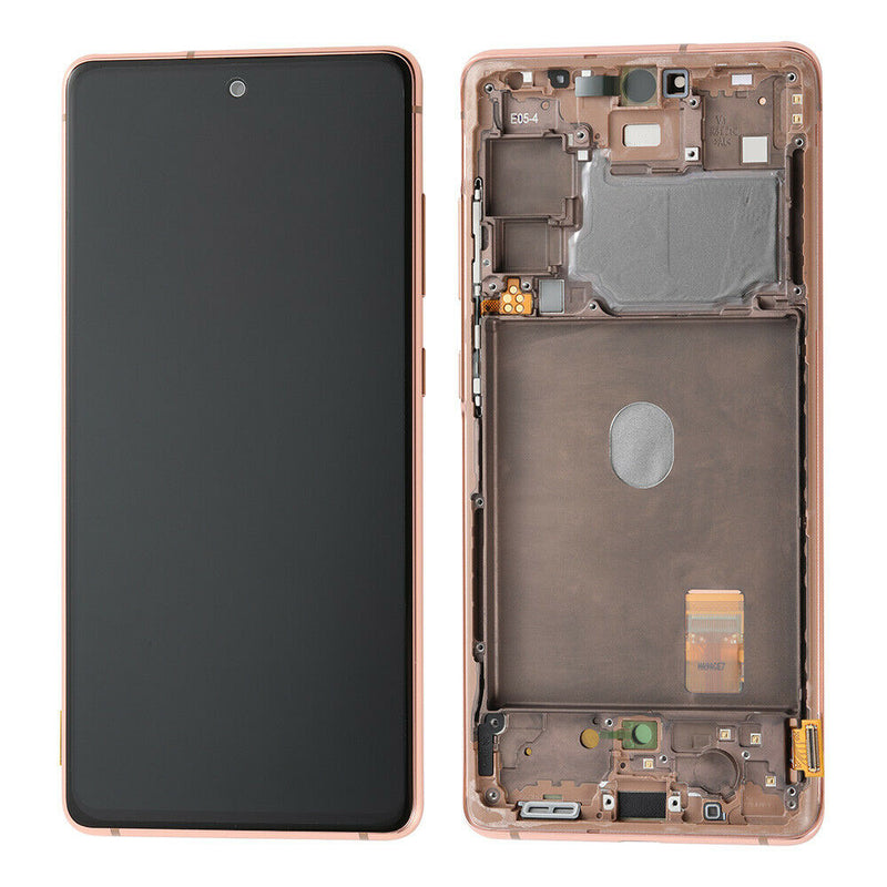 Samsung Galaxy S20 FE OLED Screen Assembly Replacement With Frame (Refurbished) (Cloud Orange)