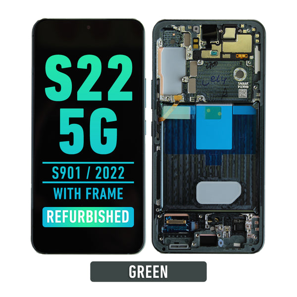 Samsung Galaxy S22 5G OLED Screen Assembly Replacement With Frame (Refurbished) (Green)