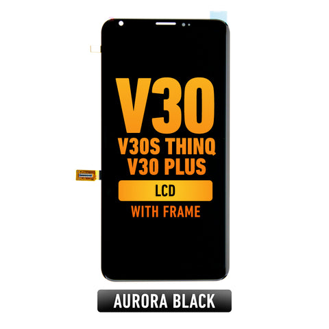 LG V30 / V30 Plus / V30S ThinQ LCD Screen Assembly Replacement With Frame (Aurora Black)