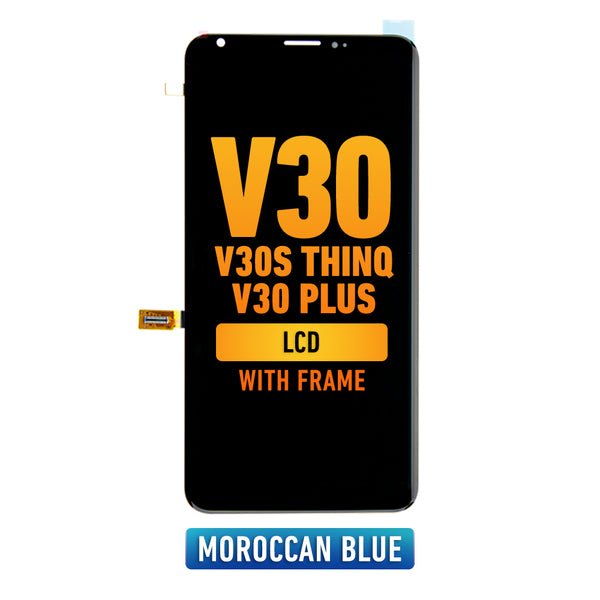 LG V30 / V30 Plus / V30S ThinQ LCD Screen Assembly Replacement With Frame (Moroccan Blue)