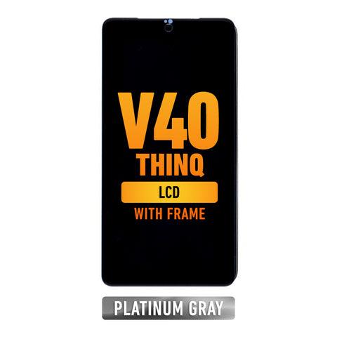 LG V40 ThinQ LCD Screen Assembly Replacement With Frame (US Version) (Platinum Gray)