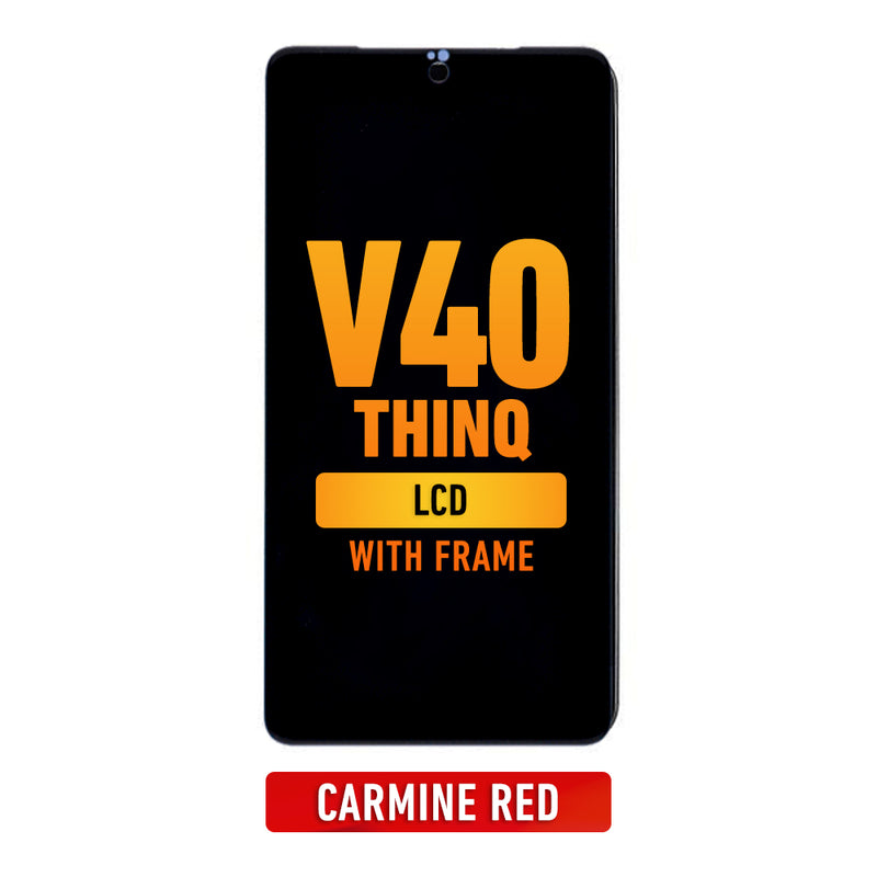 LG V40 ThinQ LCD Screen Assembly Replacement With Frame (US Version) (Carmine Red)
