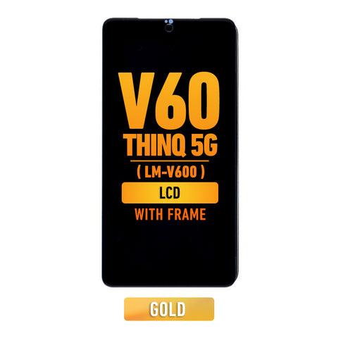 LG V60 ThinQ 5G UW (LM-V600) LCD Screen Assembly Replacement With Frame (Gold)