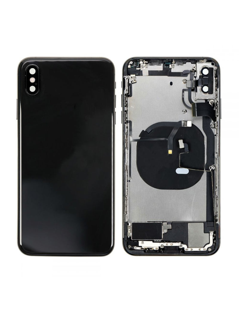 iPhone XS Max Housing Back Cover Glass Replacement With Small Parts (No Logo)  (All Colors)