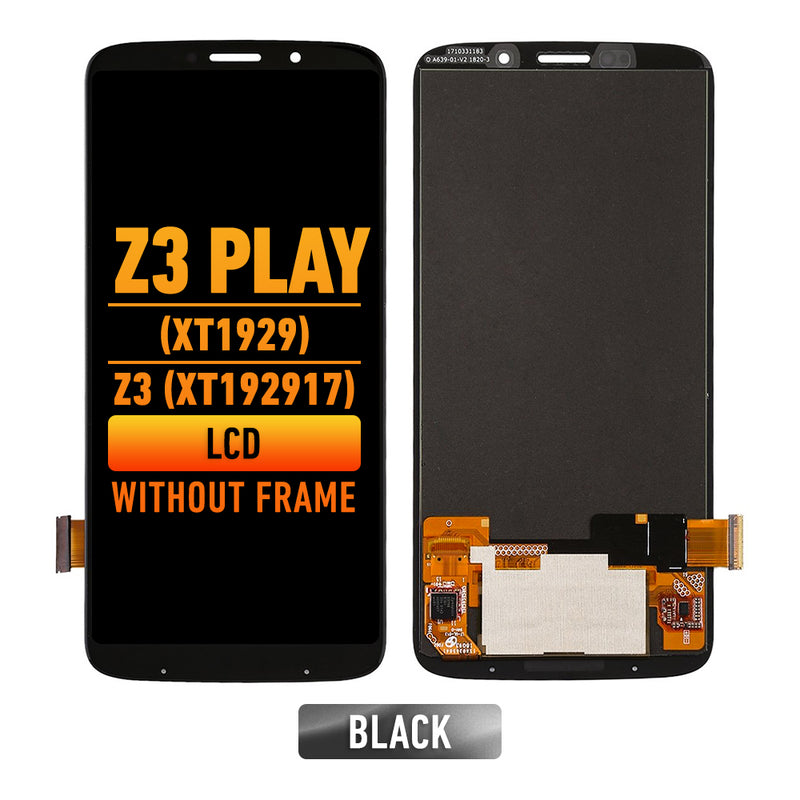 Motorola Moto Z3 Play (XT1929) / Moto Z3 (XT19291-7) LCD Screen Assembly Replacement Without Frame (Refurbished) (Black)