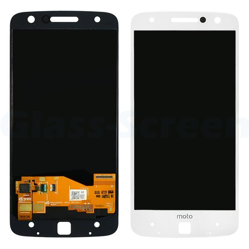 Motorola Moto Z Droid (XT1650-01) LCD Screen Assembly Replacement Without Frame (Refurbished) (White)